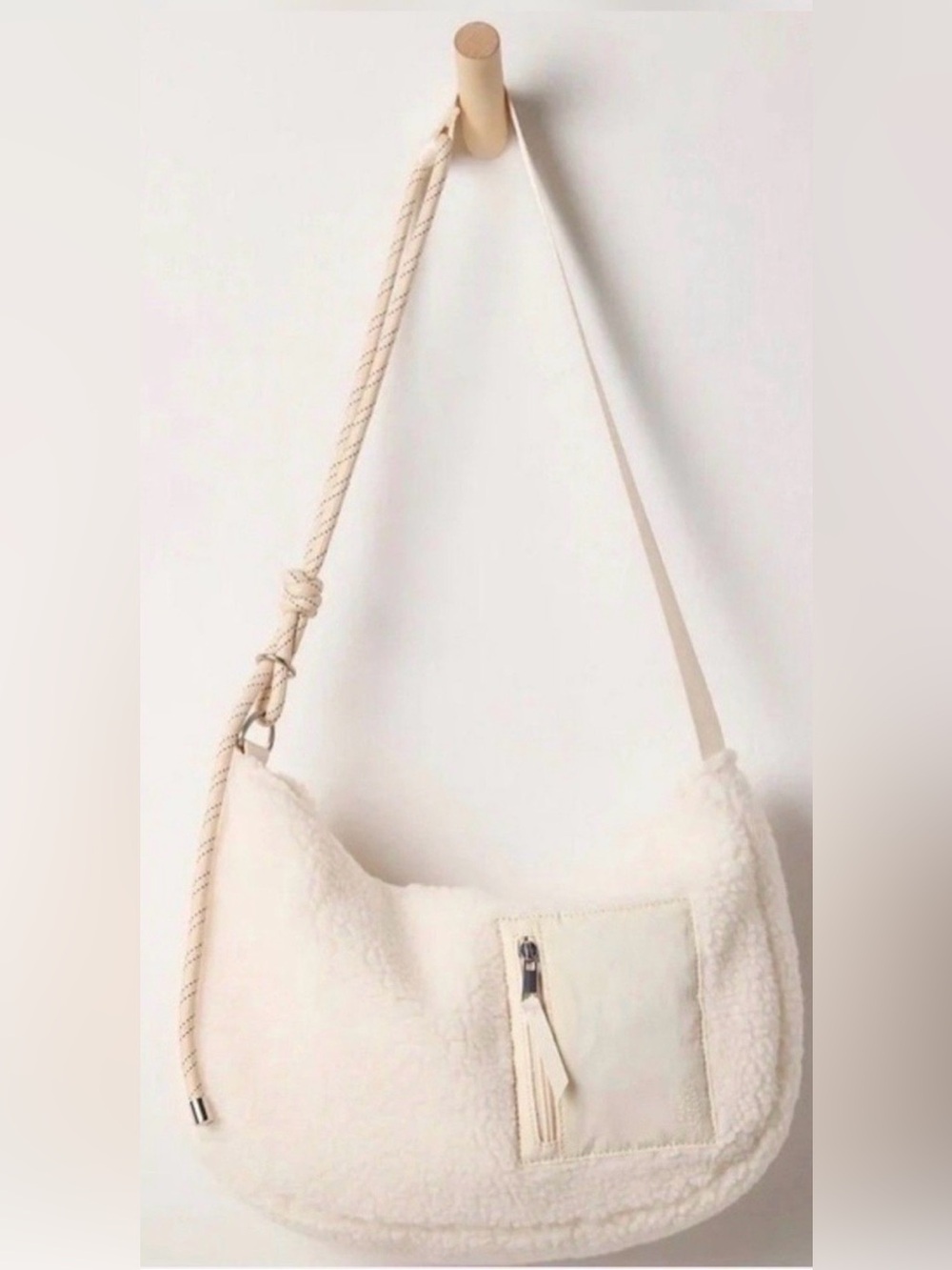 FREE PEOPLE Slopes Sherpa Sling Bag Whipped Cream